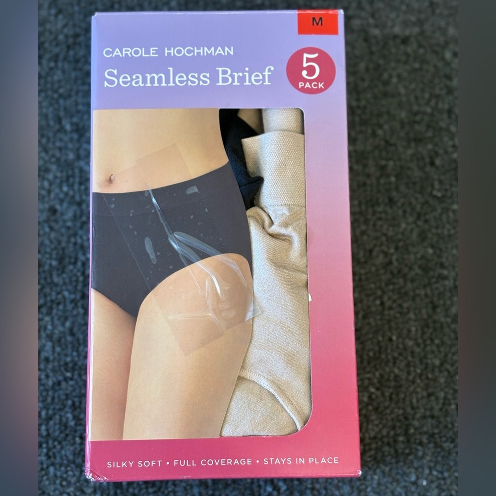 Midnight by Carole Hochman Seamless Brief 5-Pack - Black/light brown